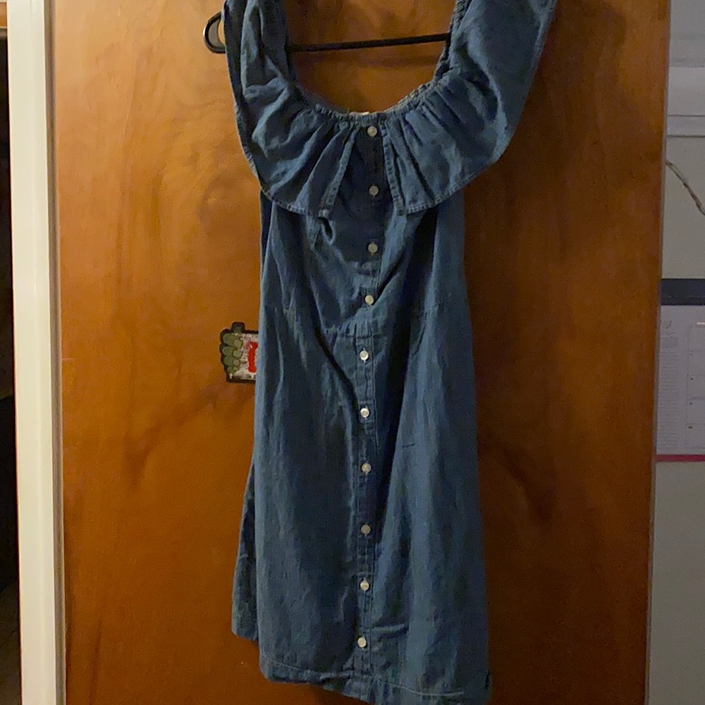 Button down denim dress